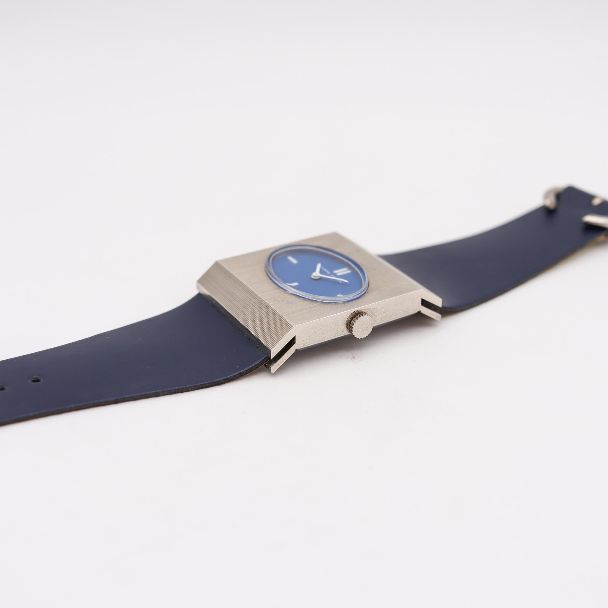Pierre Cardin 1971 by Jaeger Lecoultre Retro PC103 Squared Wrist Watch Stainless In Excellent Condition In Miami, FL