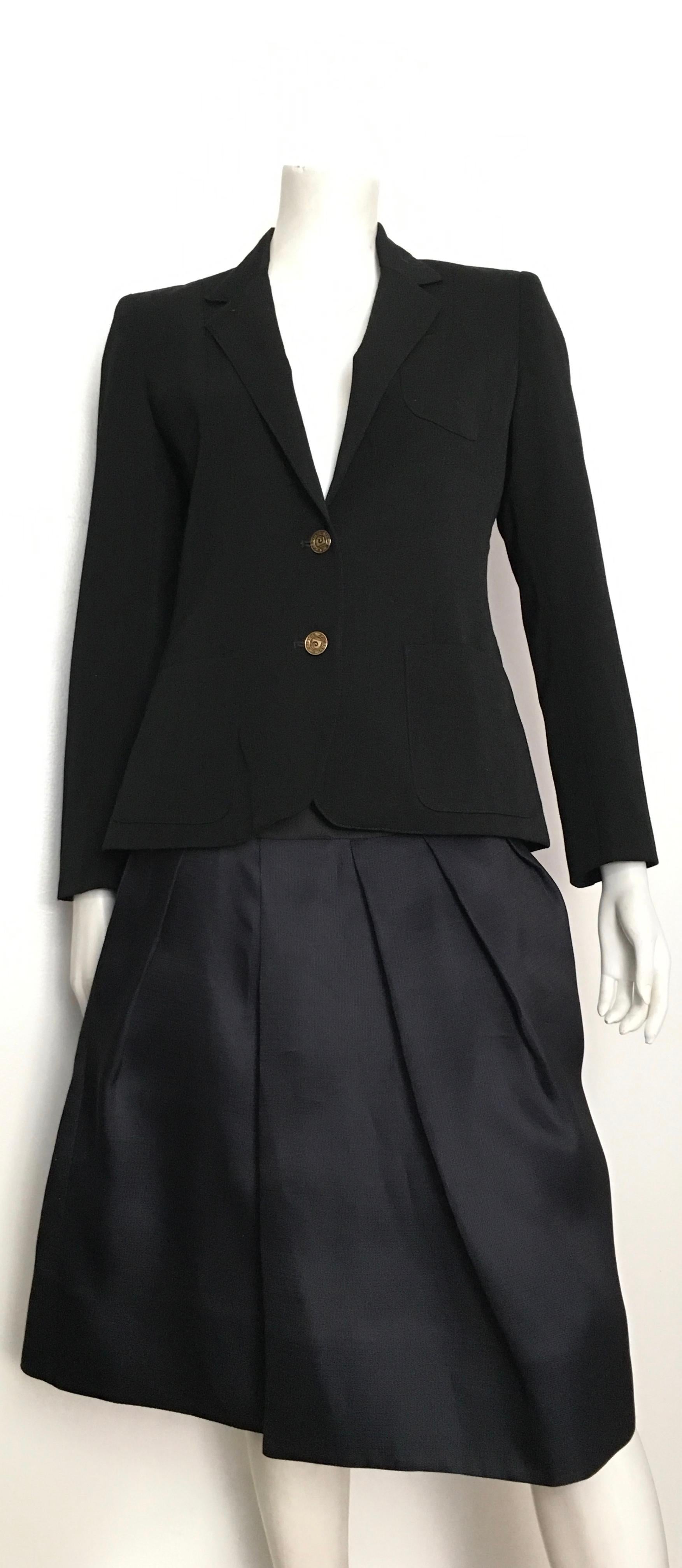 Pierre Cardin 1980s Black Wool Jacket Size 6. For Sale 8