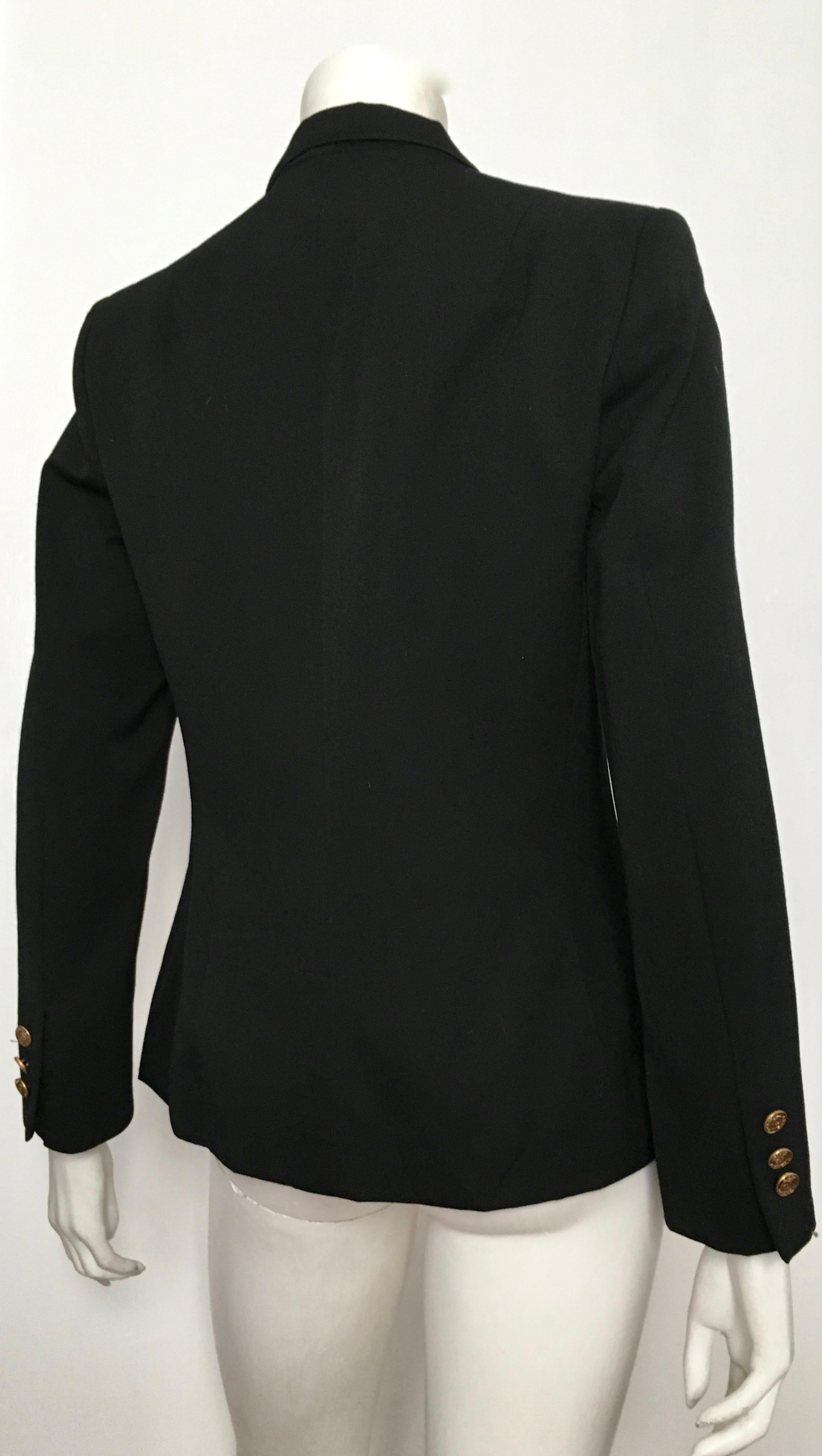 Pierre Cardin 1980s Black Wool Jacket Size 6. For Sale 4