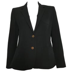 Vintage Pierre Cardin 1980s Black Wool Jacket Size 6.