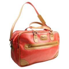 Vintage Pierre Cardin 2way Satchel Otlm5 Red Coated Canvas Weekend/Travel Bag