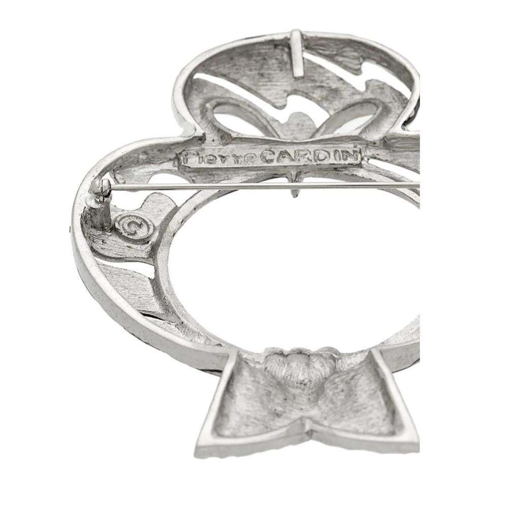 Pierre Cardin 70s Owl black & white enamel brooch/pendant   im Zustand „Gut“ im Angebot in Verviers, BE