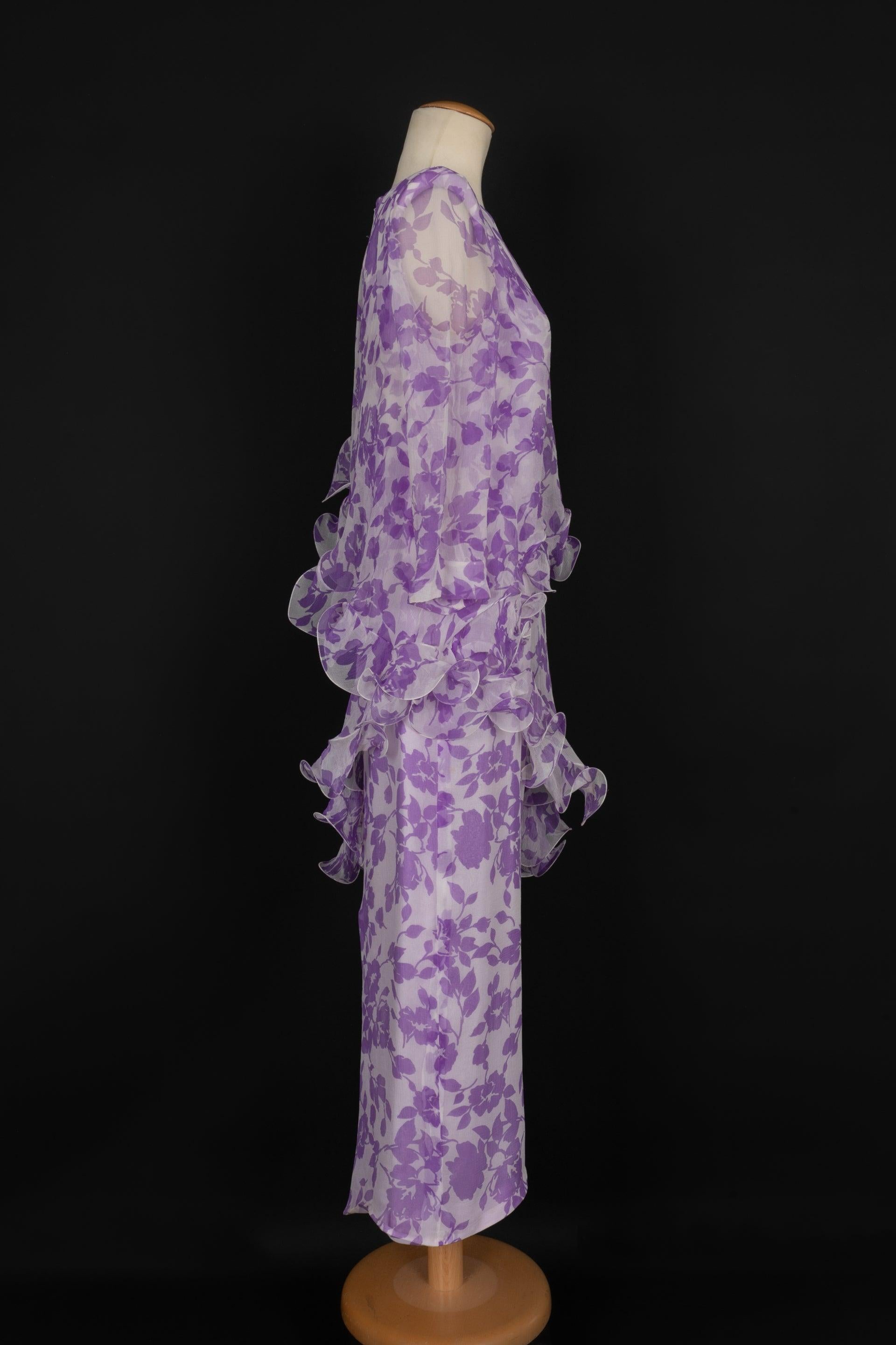 Pierre Cardin Asymmetrical Sheath Silk Dress In Excellent Condition In SAINT-OUEN-SUR-SEINE, FR