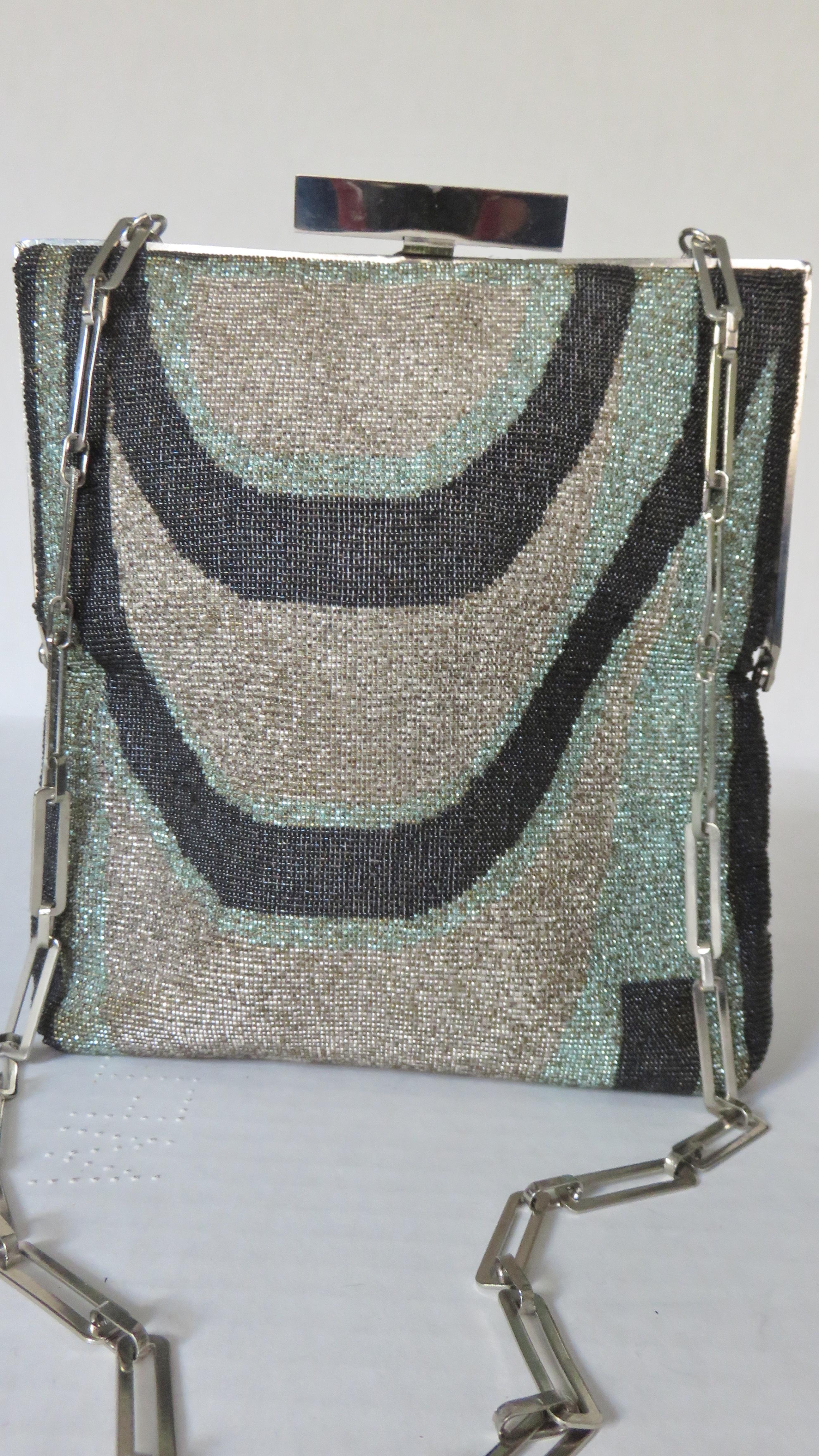 Gray Pierre Cardin Beaded Handbag 1960s
