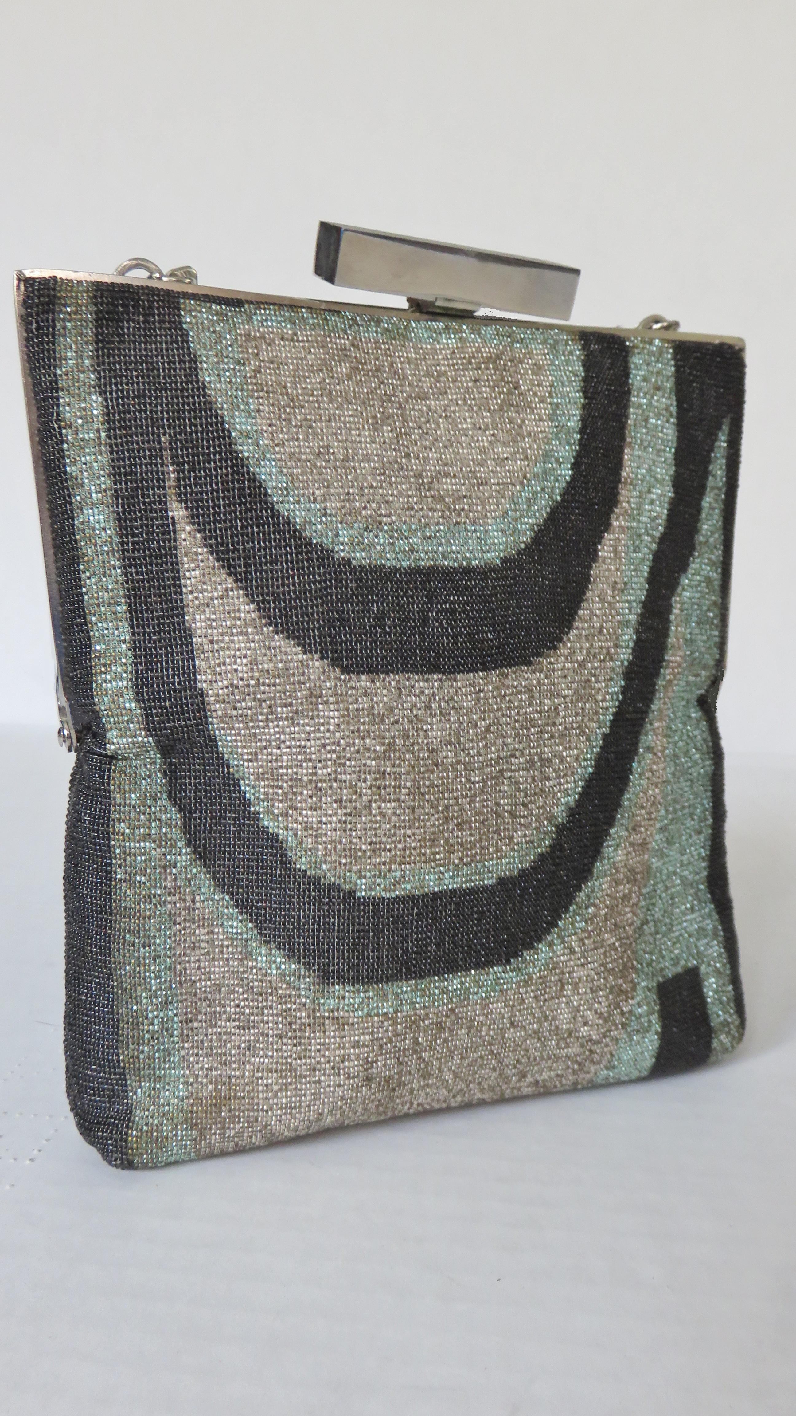 Gray Pierre Cardin Beaded Handbag 1960s