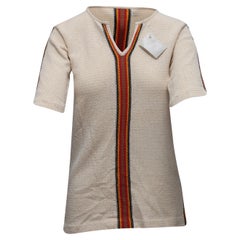 Pierre Cardin Beige & Multicolor Short Sleeve Top
