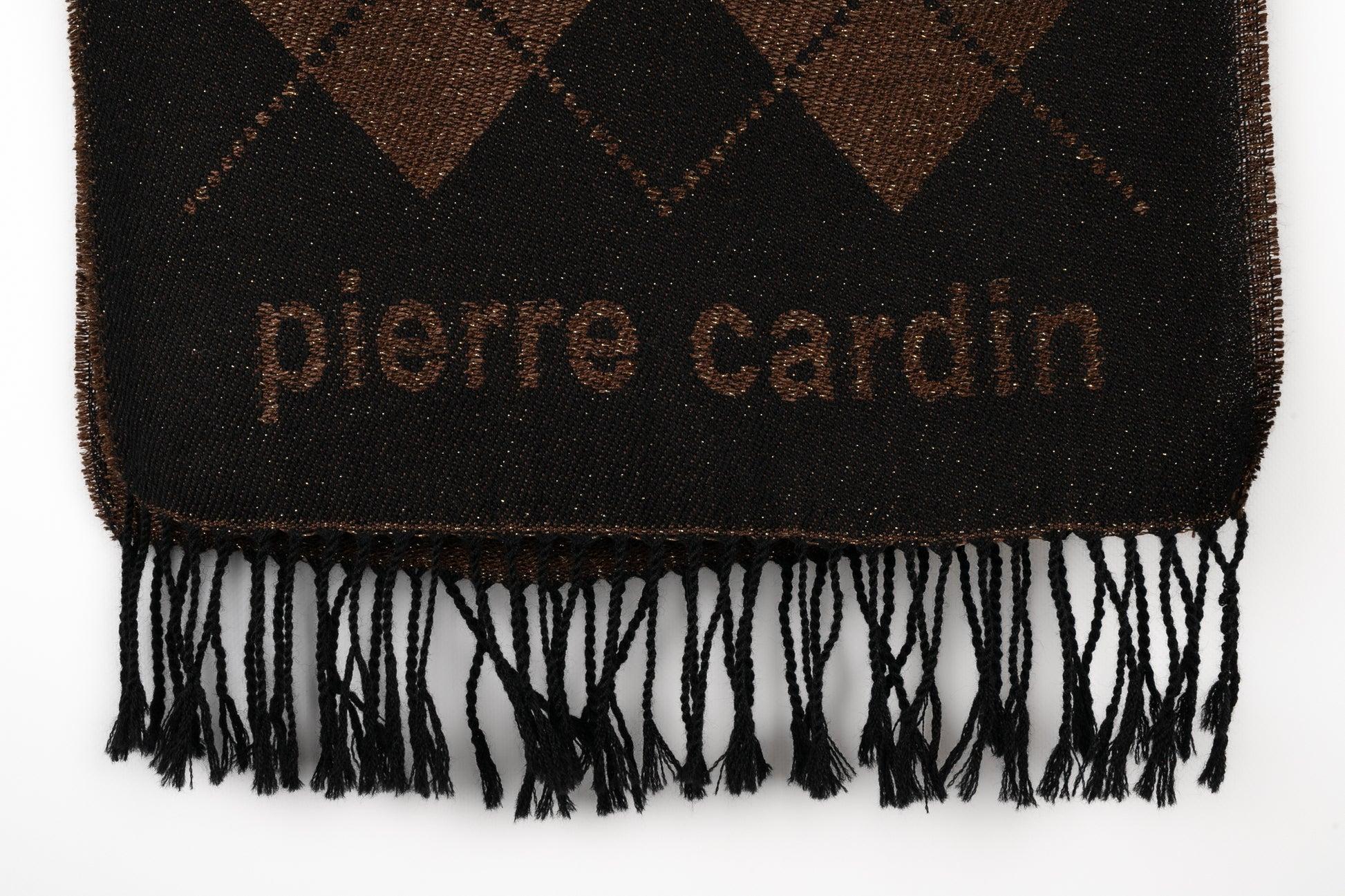 Women's Pierre Cardin Black and Brown Scarf For Sale