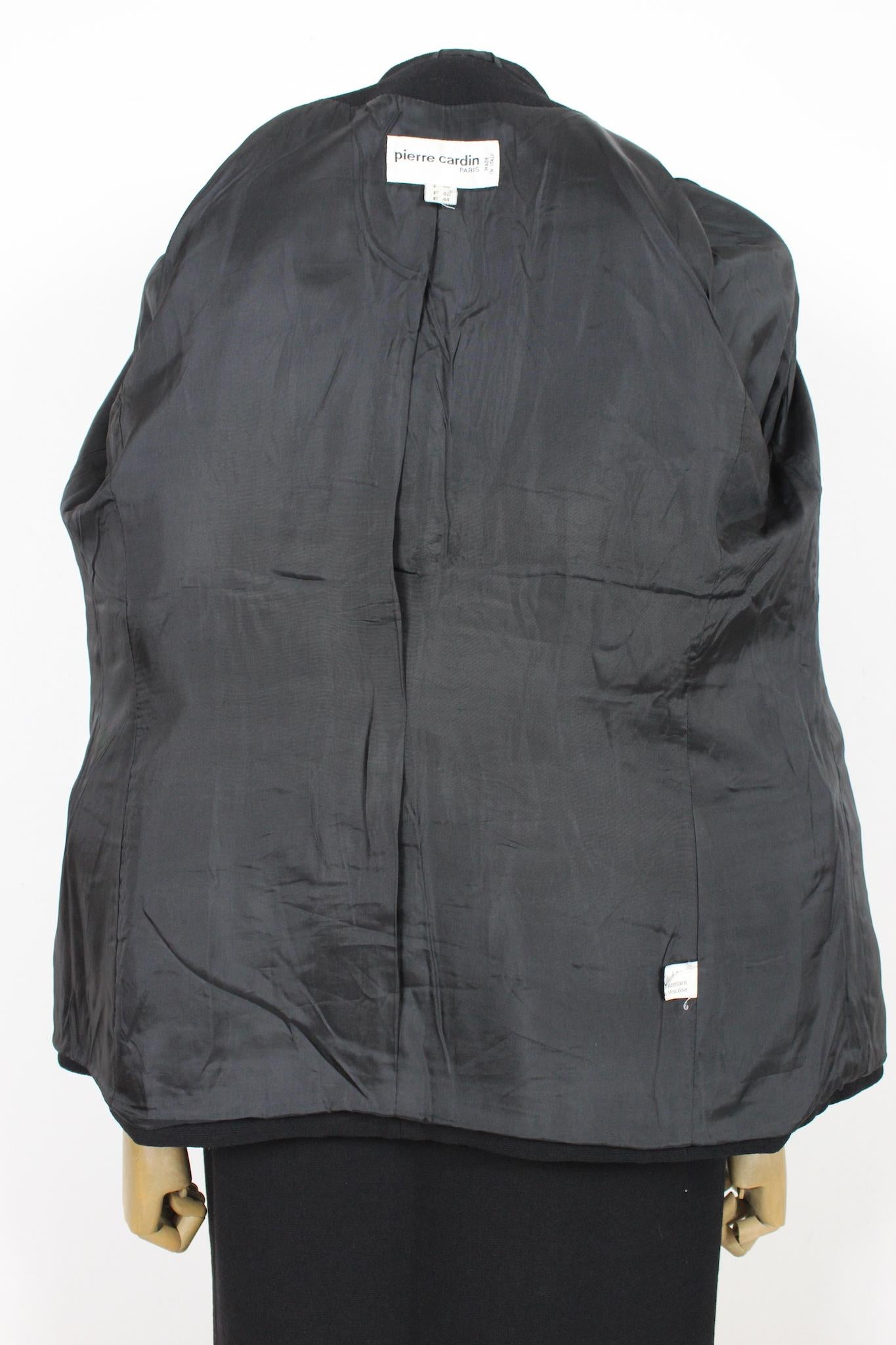 Pierre Cardin Black Elegant Skirt Suit 1980s For Sale 2