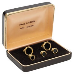 Pierre Cardin Black Gold Cufflinks Set