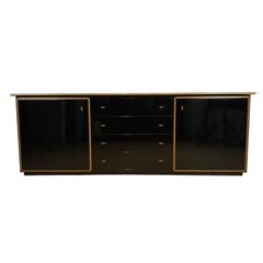 Pierre Cardin Black Lacquered Sideboard with Shaped Wood