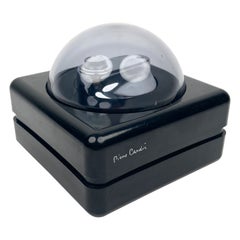 Pierre Cardin Black Plastic and Plexiglass Table Lighter, France, 1970s