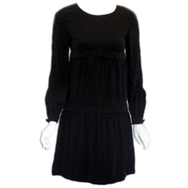 Pierre Cardin Black Rayon Cocktail Dress, Circa 1960s For Sale