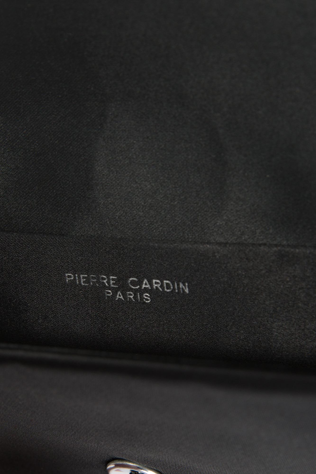 Pierre Cardin Black Silk Evening Clutch Bag For Sale 1