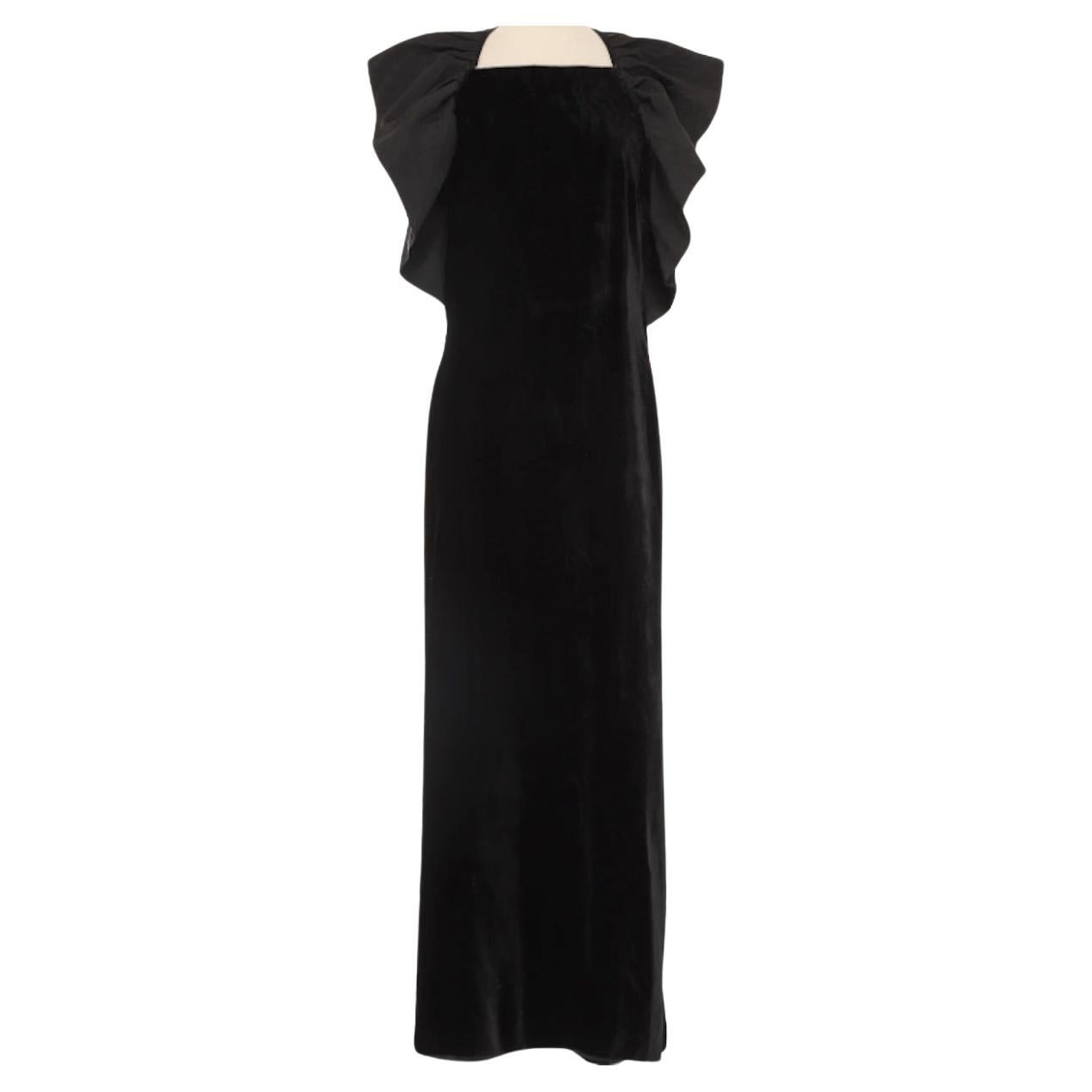 Pierre Cardin Black Velvet Evening Dress For Sale
