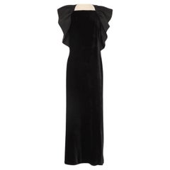Pierre Cardin Black Velvet Evening Dress