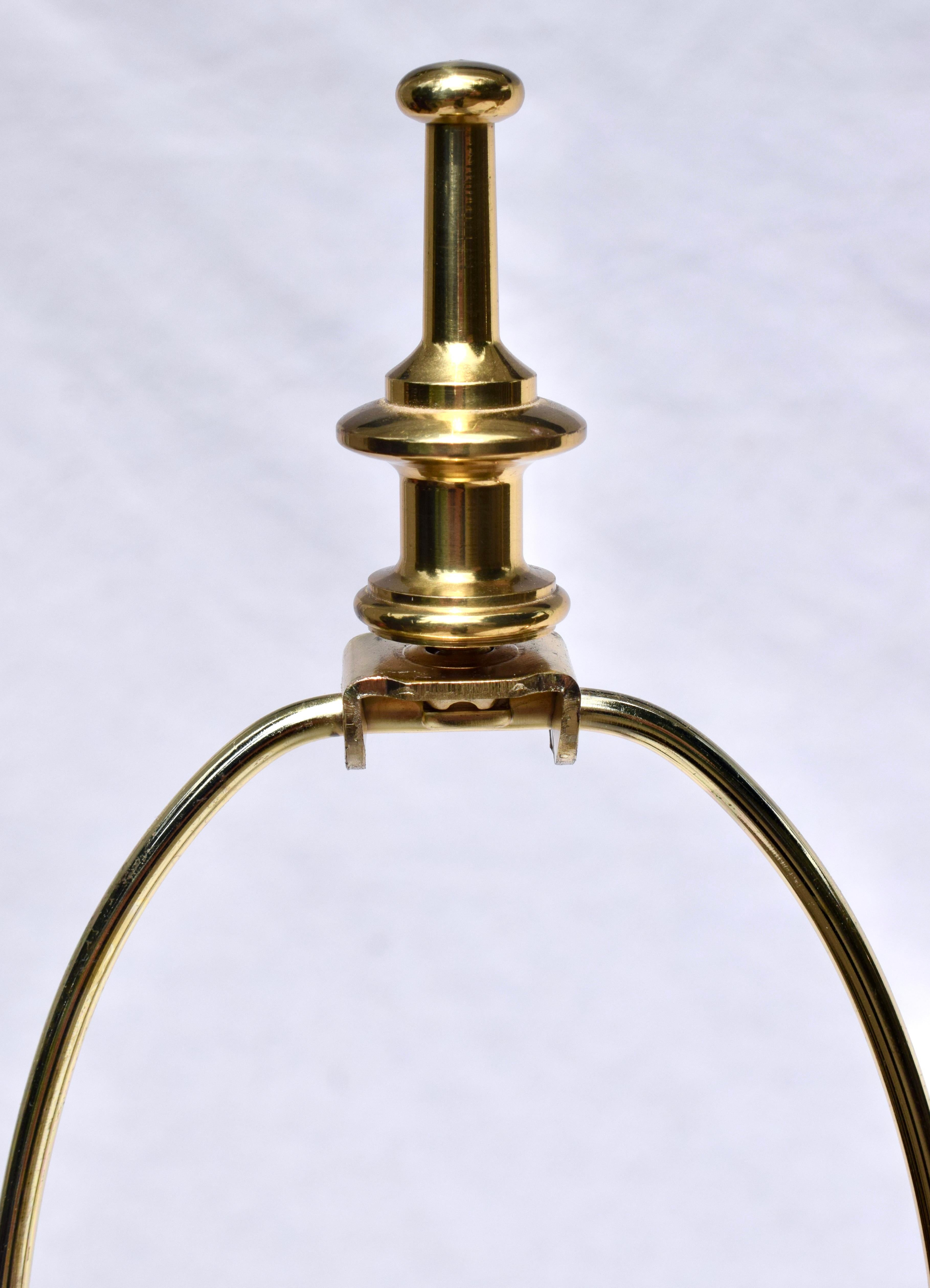 American Pierre Cardin Brass Lamps, With Matching Shades Pair