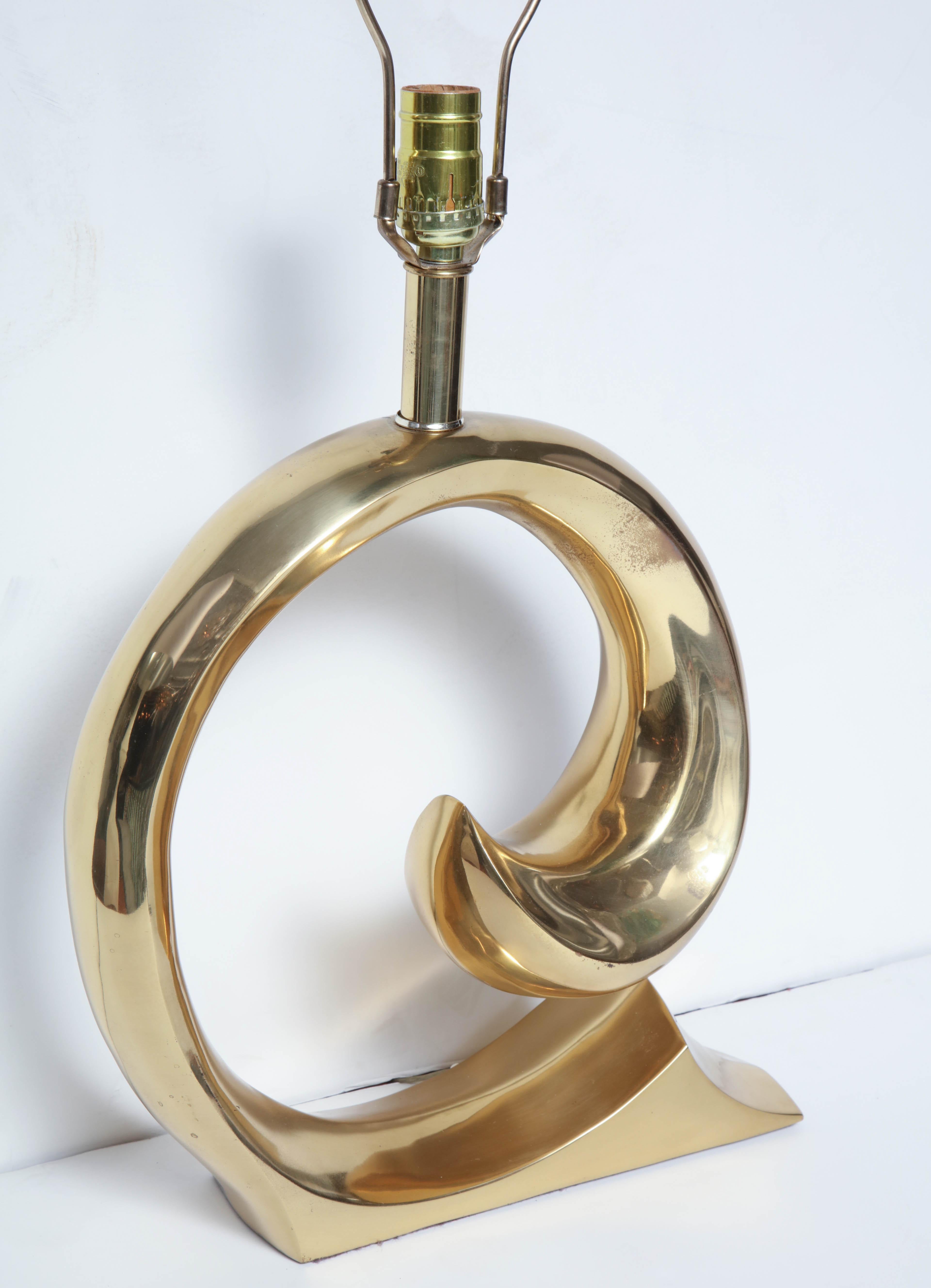 Pierre Cardin Brass Swoosh Table Lamp 1