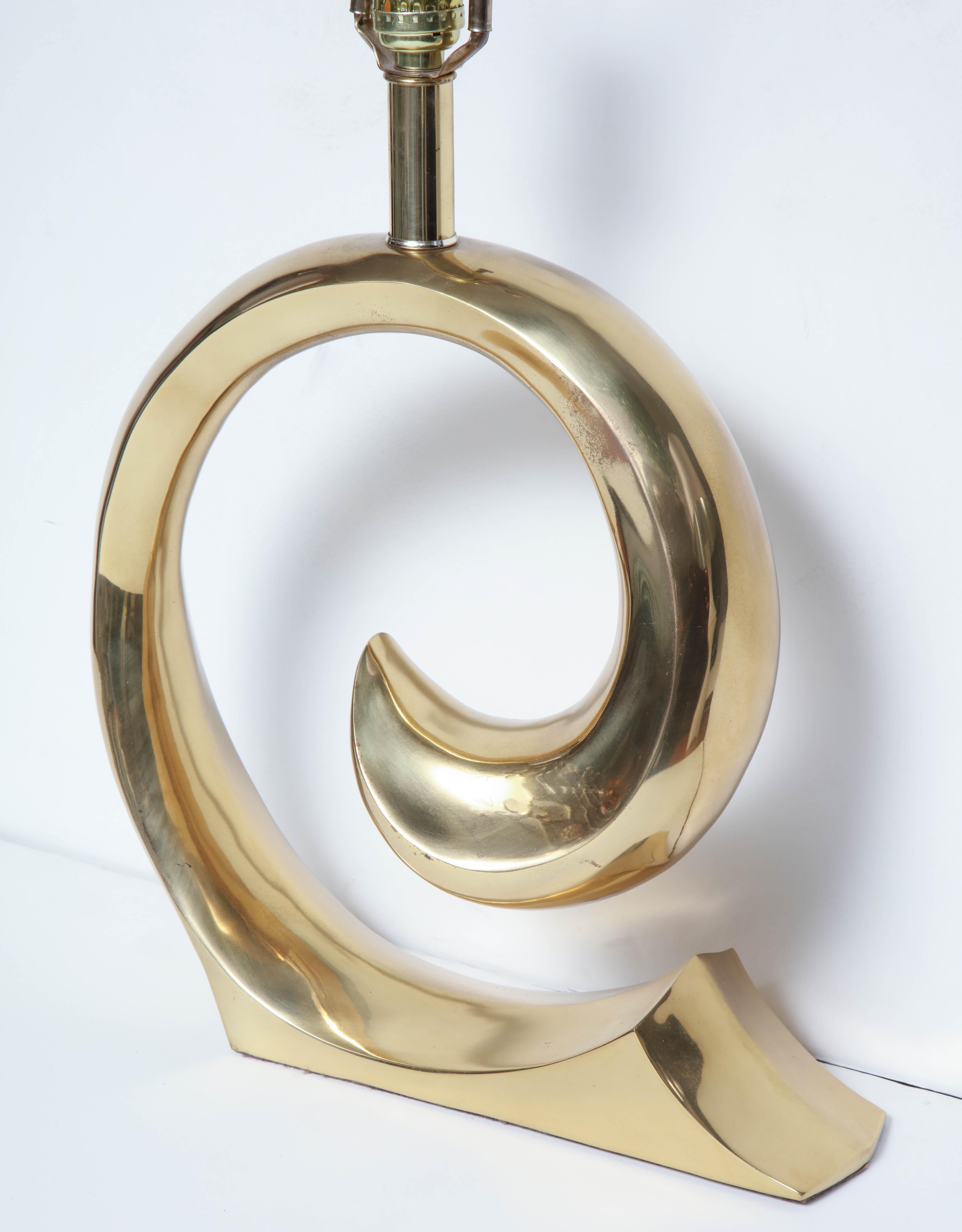 North American Pierre Cardin Brass Swoosh Table Lamp