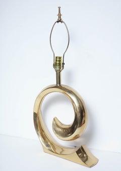 Pierre Cardin Brass Swoosh Table Lamp