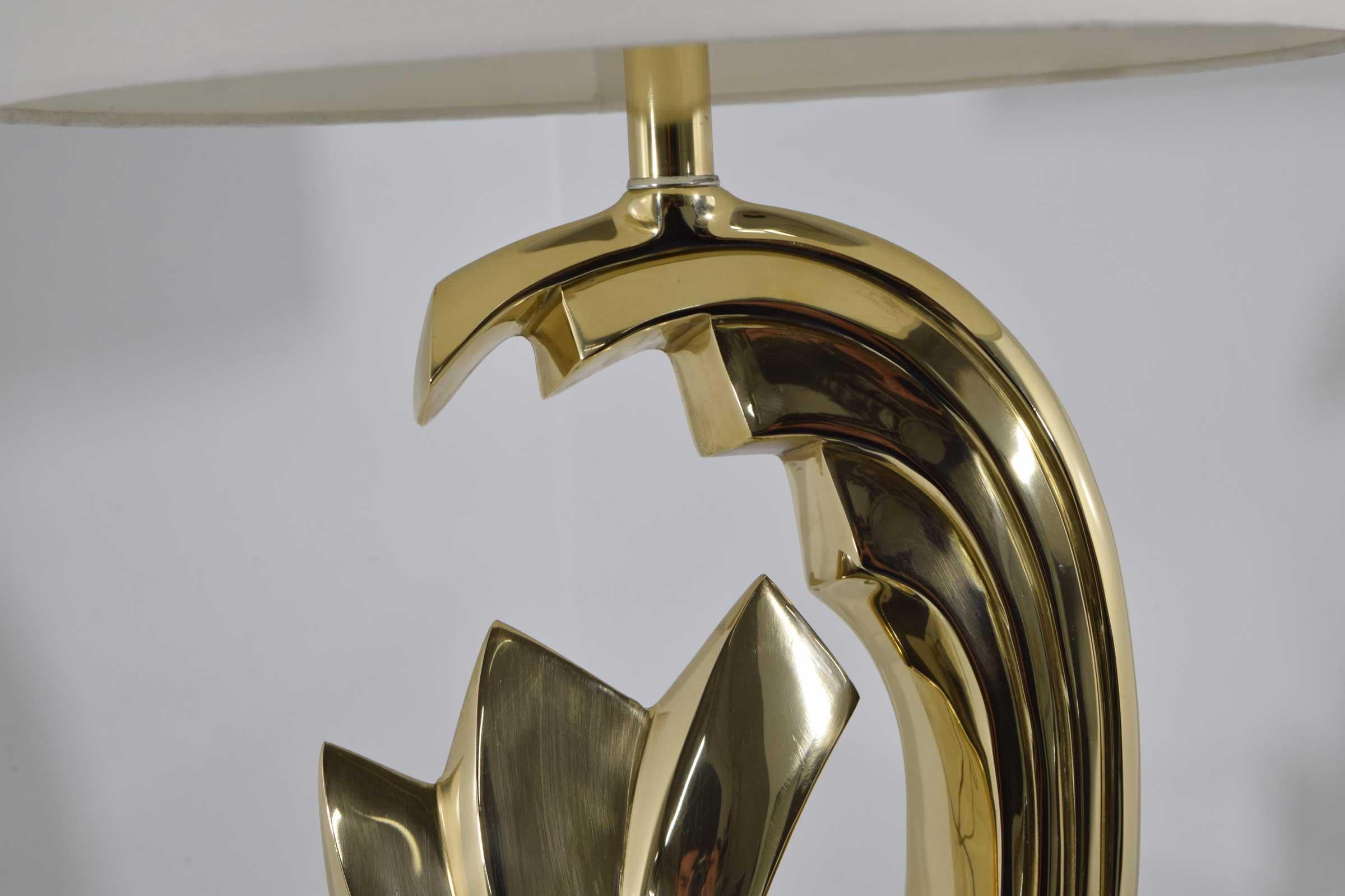 American Pierre Cardin Brass Tidal Wave Lamps