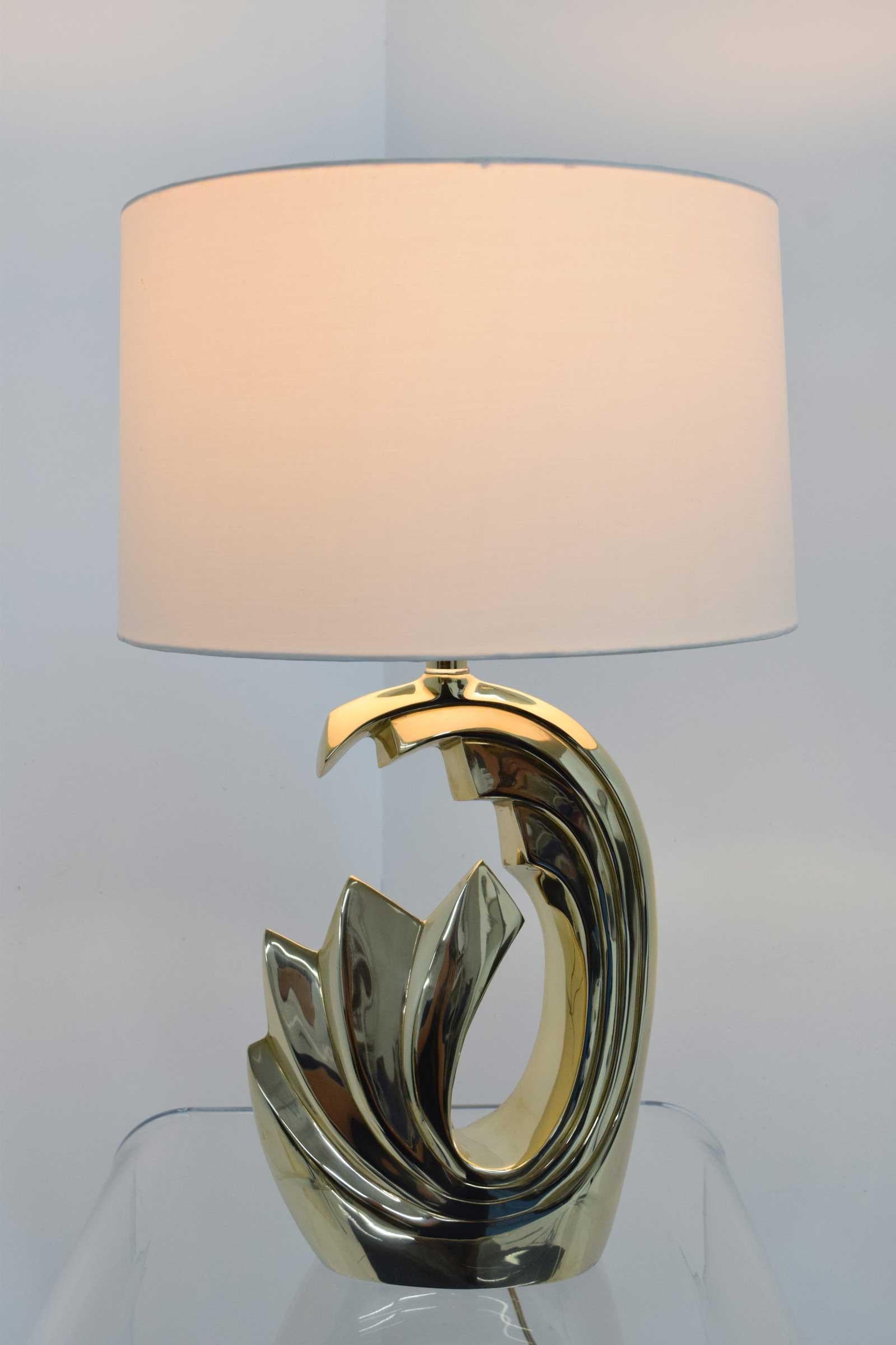 Pierre Cardin Brass Tidal Wave Lamps 2