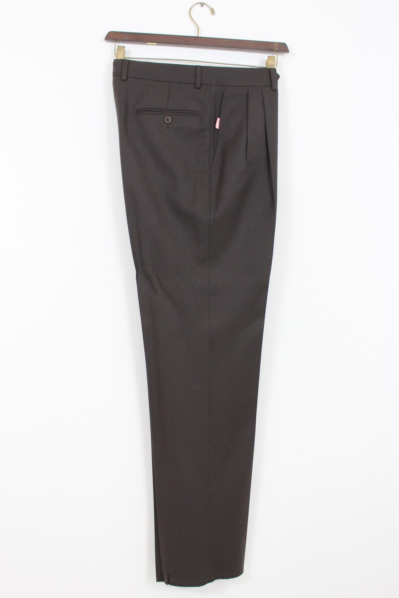 Pierre Cardin - Costume pantalon cérémonie en cachemire marron, vintage en vente 5