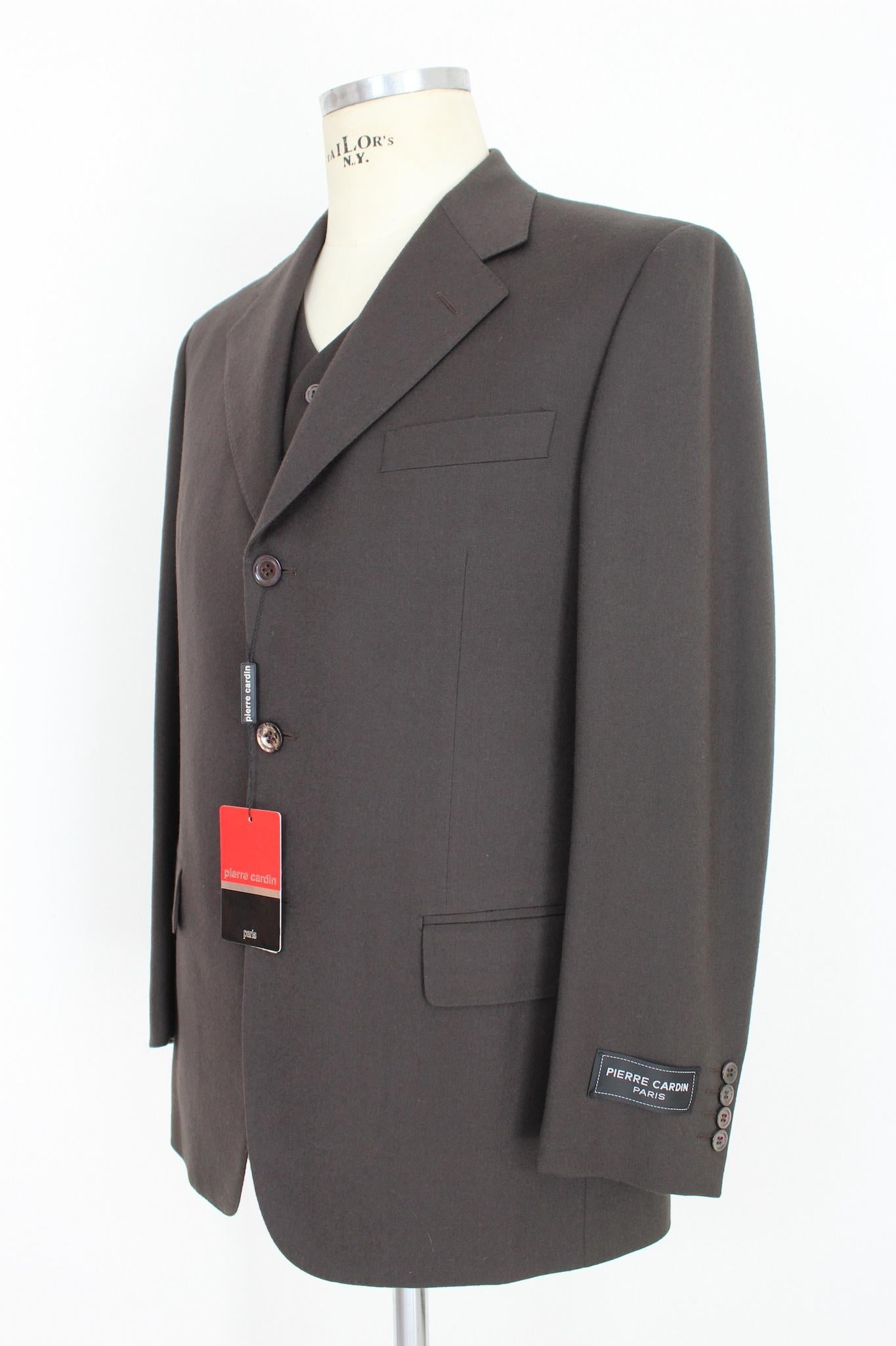 Black Pierre Cardin Brown Cashmere Vintage Ceremony Pants Suit For Sale