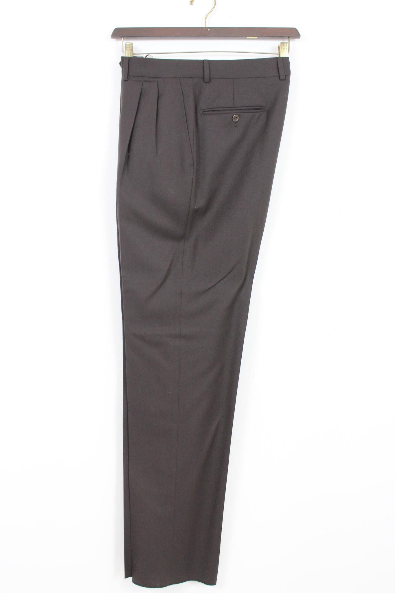 Pierre Cardin - Costume pantalon cérémonie en cachemire marron, vintage en vente 4