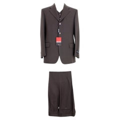 Pierre Cardin - Costume pantalon cérémonie en cachemire marron vintage