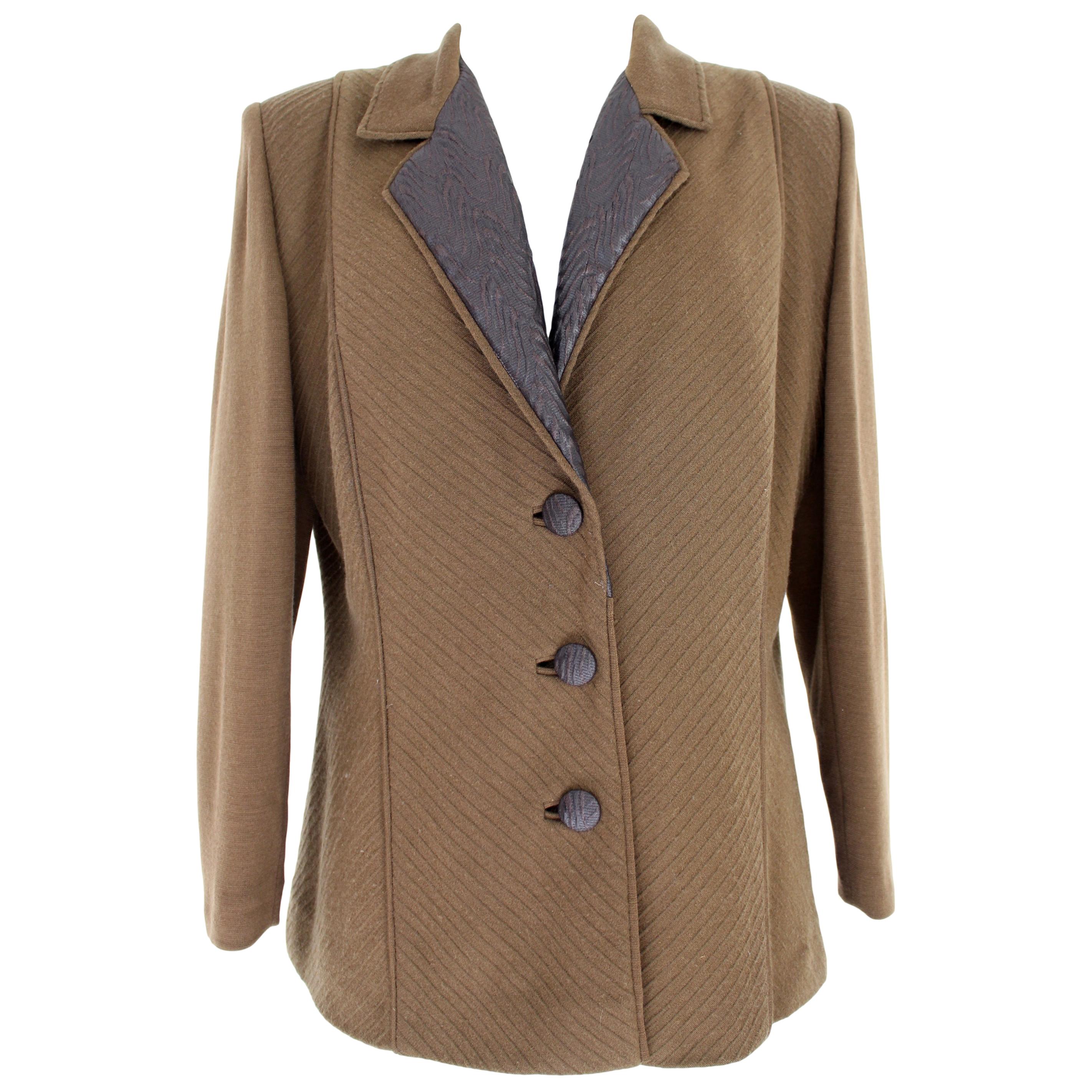 Pierre Cardin Brown Wool Classic Jacket