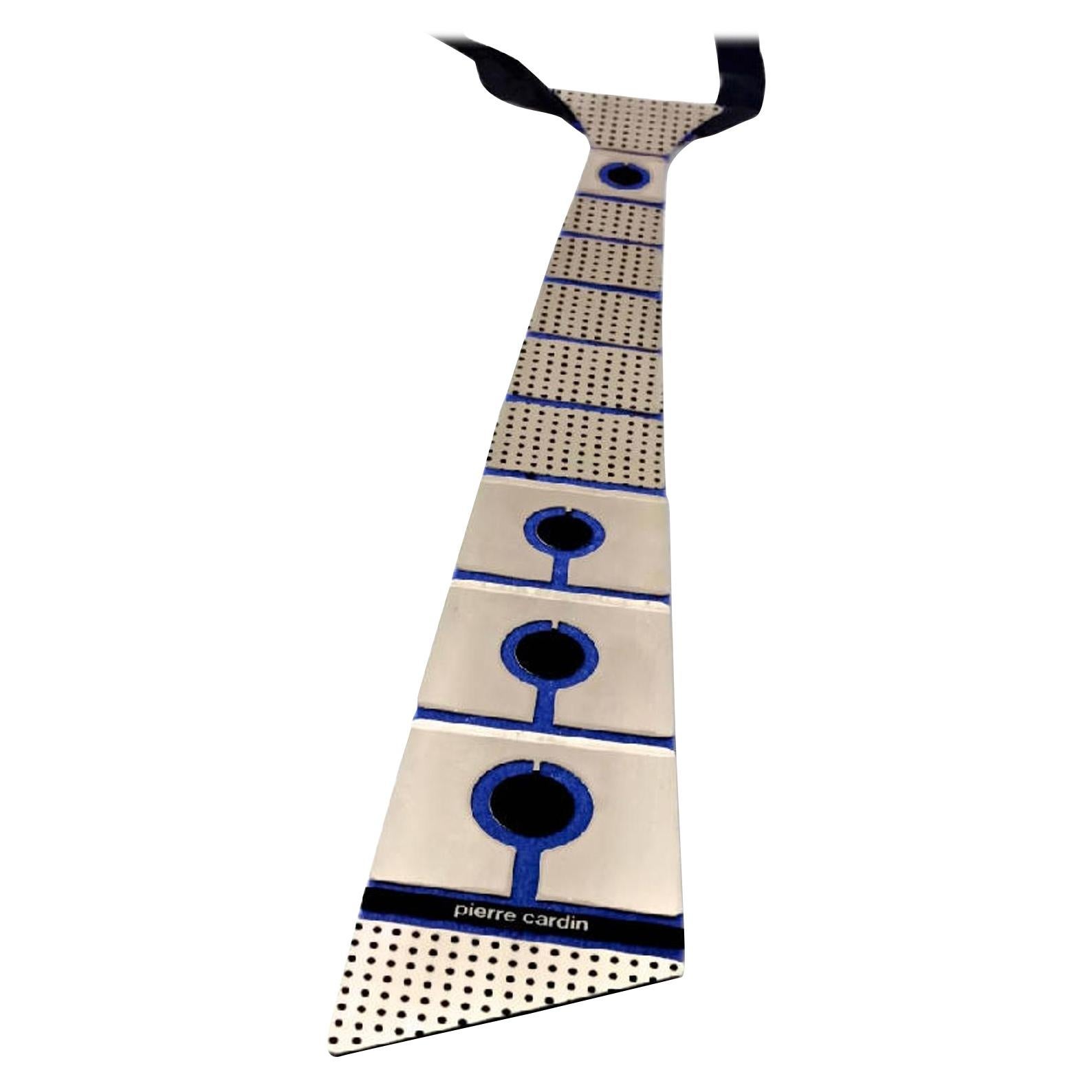 PIERRE CARDIN Bubble Metal Articulated Space Age Futuristic Necktie Necklace