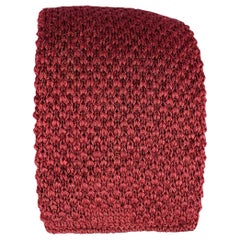 PIERRE CARDIN Burgundy Seed Stitch Wool Knit Tie