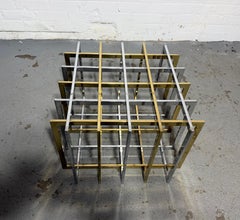 Pierre Cardin Cage Couchtisch aus Messing/Chrom und Glas