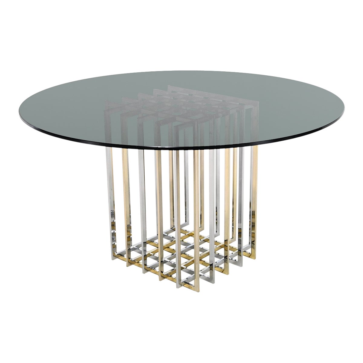 Pierre Cardin, “Cage” Dining Table, Chrome and Gilded Chrome. France, C.1970.