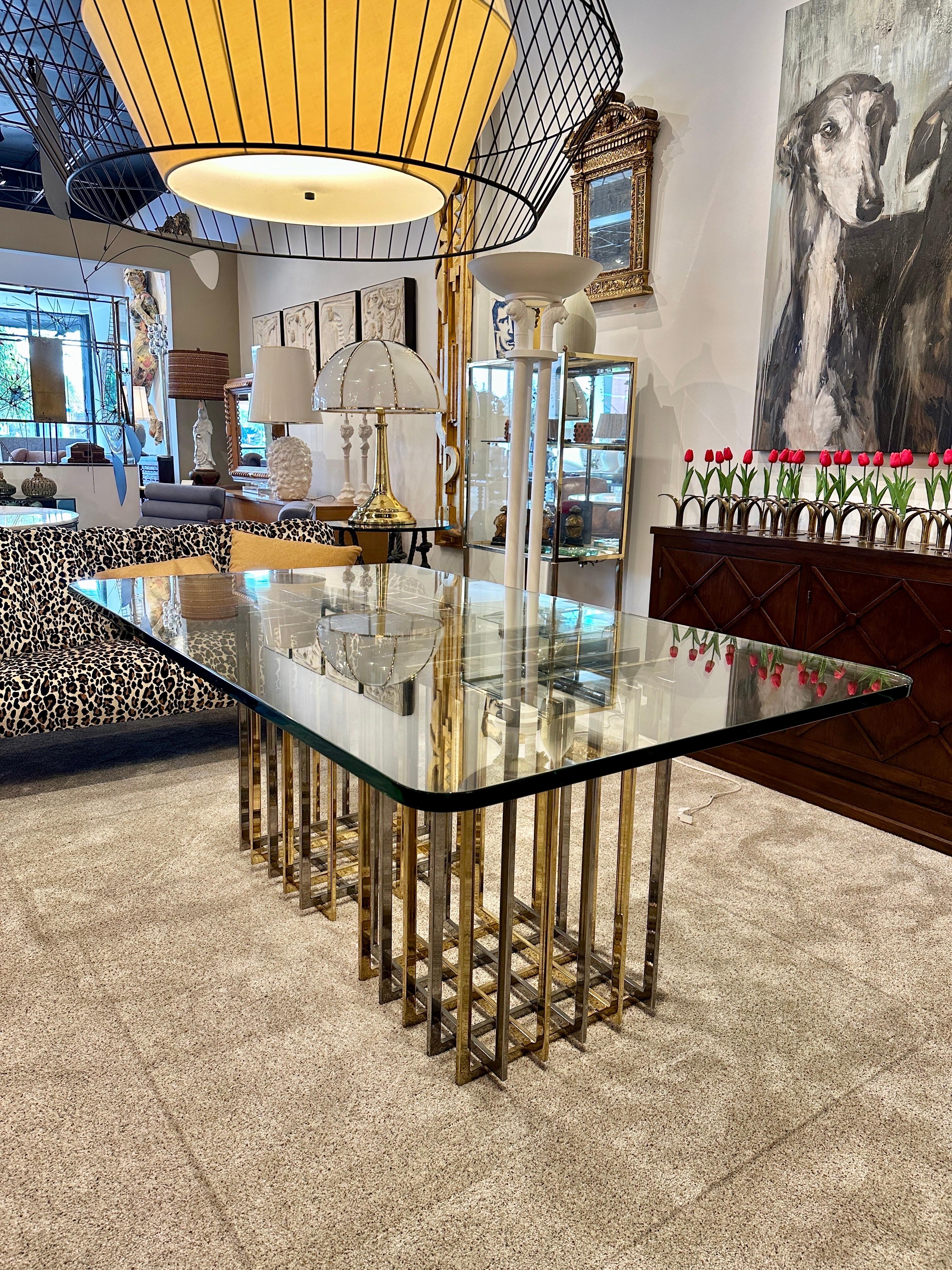 Table de salle à manger à base de style cage Pierre Cardin en métaux mélangés en vente 3