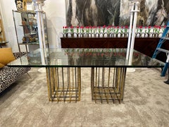 Pierre Cardin Cage Style Base Dining Table in Mixed-Metals