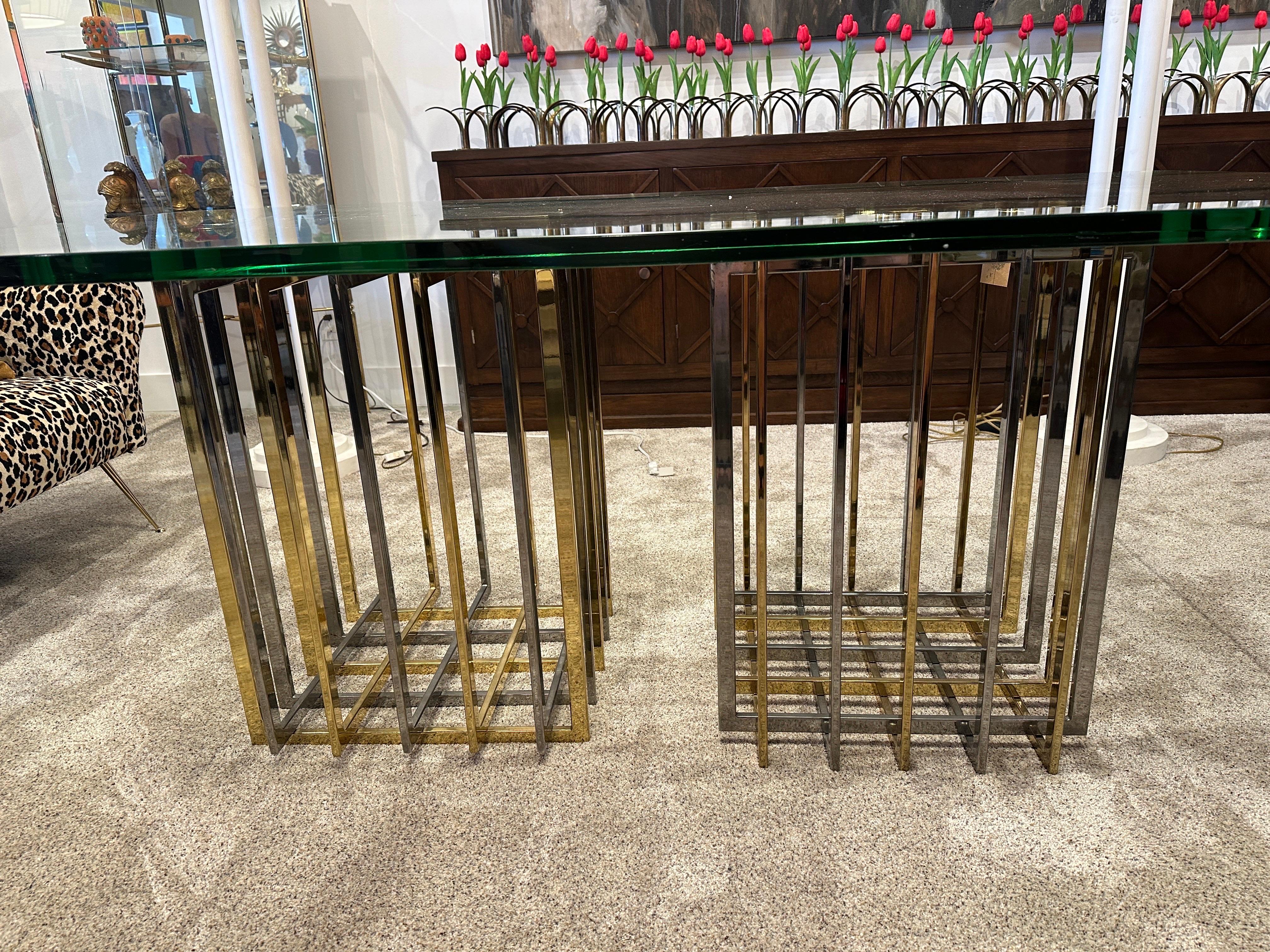 Table de salle à manger à base de style cage Pierre Cardin en métaux mélangés en vente 1
