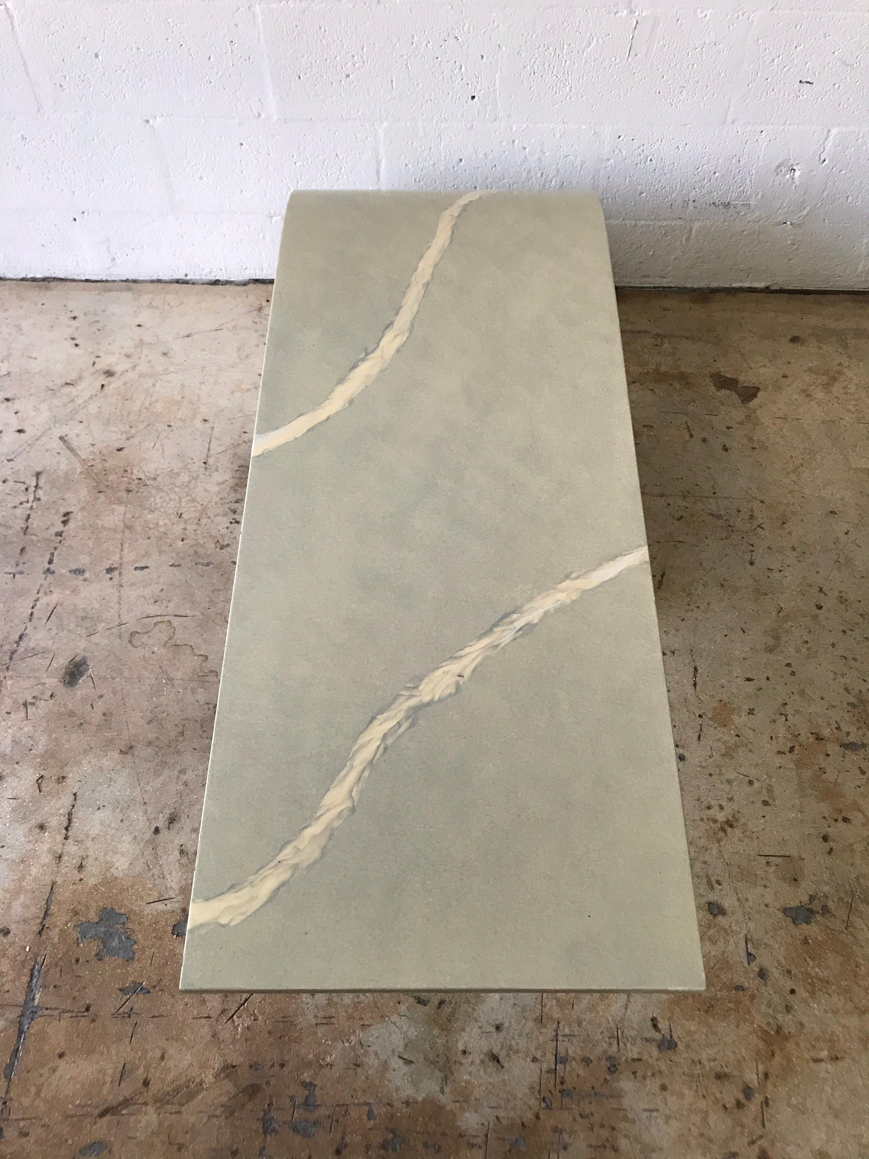 Pierre Cardin Cantilevered Trompe L Oeil Marble Coffee or Cocktail Table In Good Condition In Miami, FL