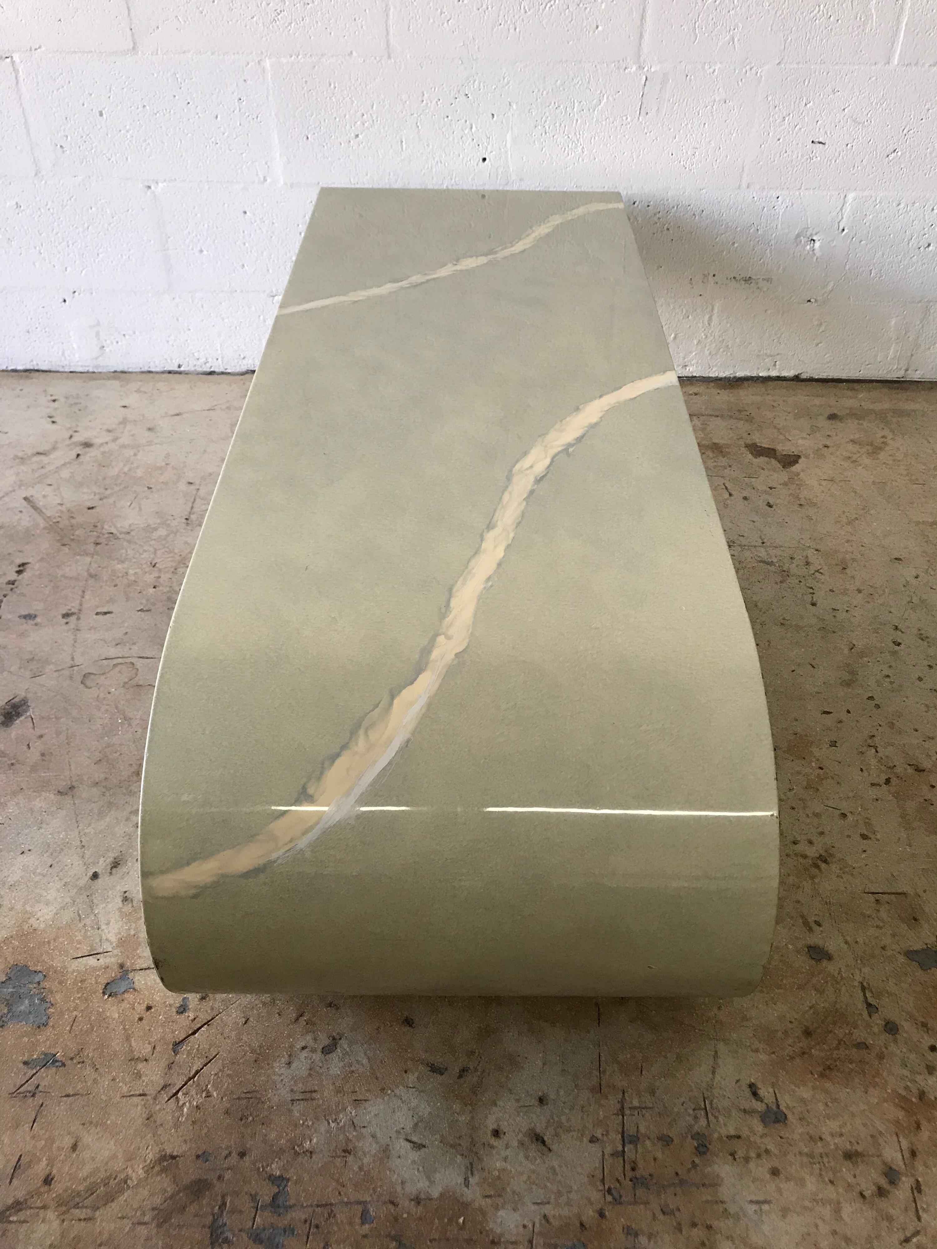 20th Century Pierre Cardin Cantilevered Trompe L Oeil Marble Coffee or Cocktail Table