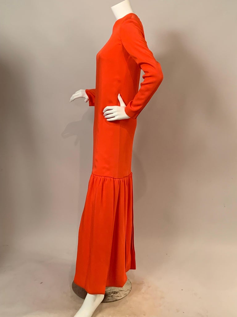 Pierre Cardin "Car Wash" Evening Dress in Orange Silk Crepe For Sale at 1stDibs