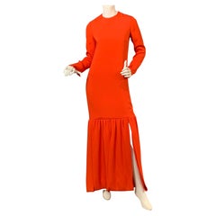 Pierre Cardin "Car Wash" Evening Dress in Orange Silk Crepe