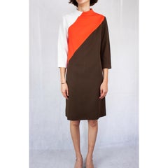 Pierre Cardin colour-block jersey dress. circa 1960s