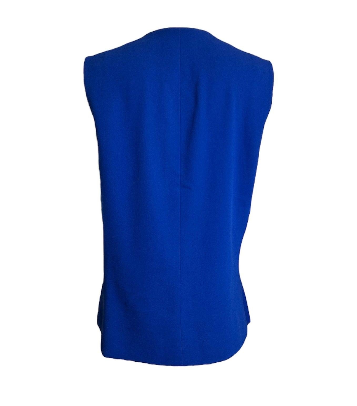 Women's Pierre Cardin Couture Blue Bubble Sleeveless Jacket For Sale