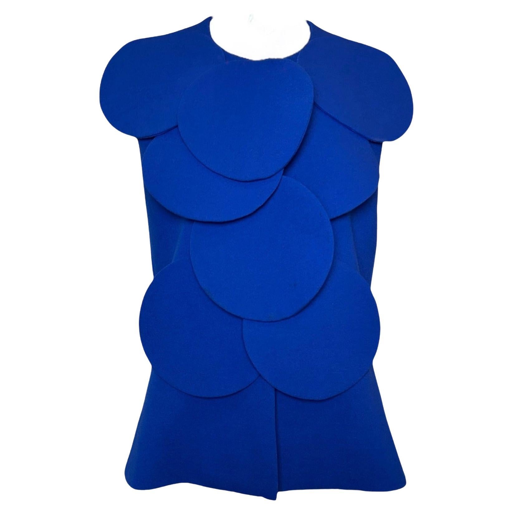 Pierre Cardin Couture Blue Bubble Sleeveless Jacket For Sale