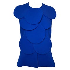 Pierre Cardin Couture Blue Bubble Sleeveless Jacket