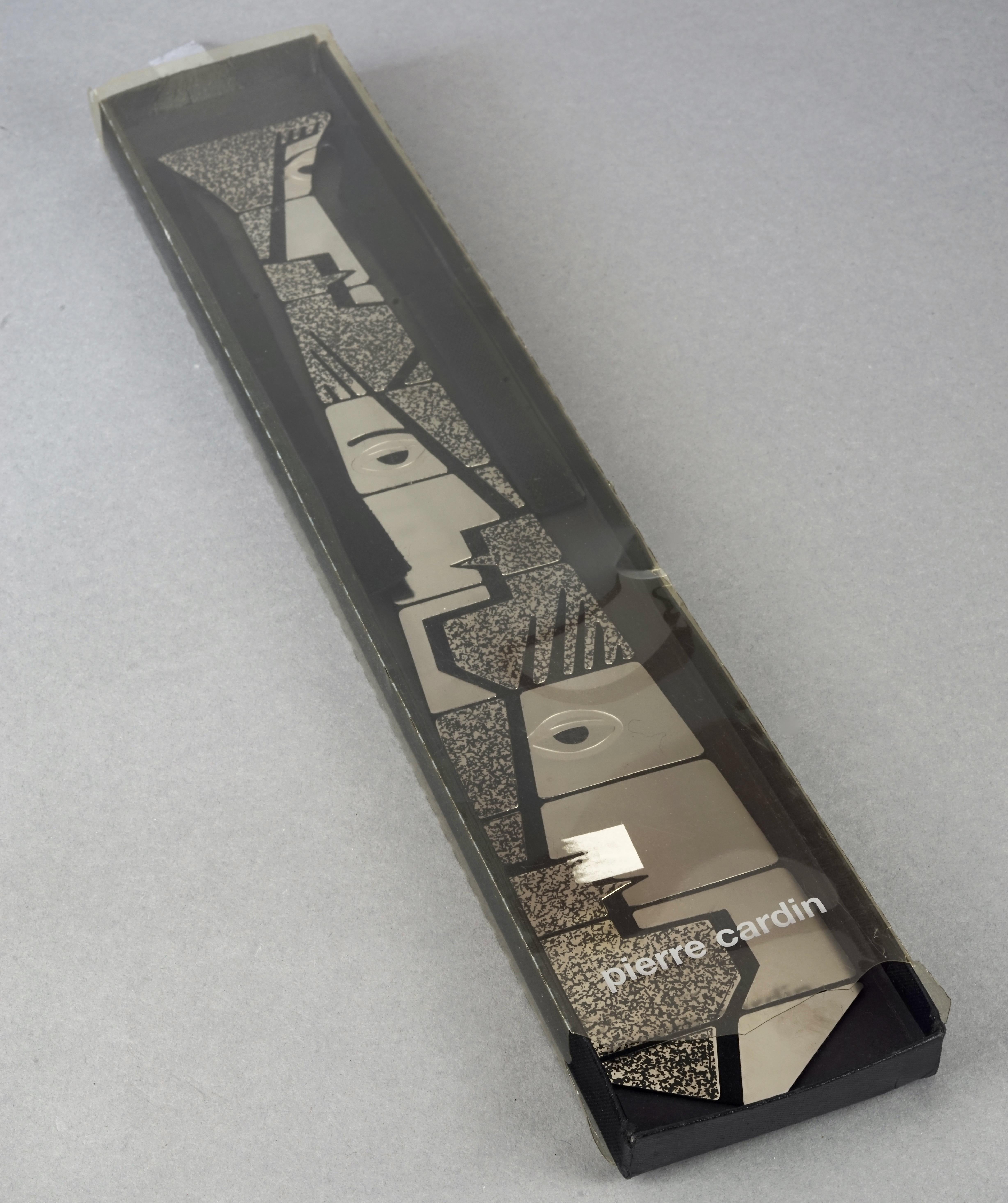 PIERRE CARDIN Cubism Metal Articulated Space Age Futuristic Necktie Necklace 1