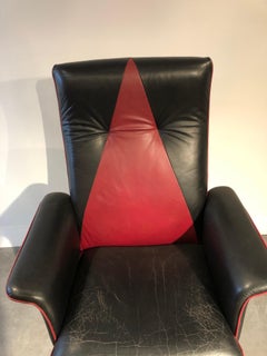 Pierre Cardin desk chair in leather and metal