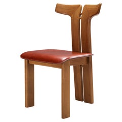 Pierre Cardin Dining Chair in Walnut and Cognac Leather