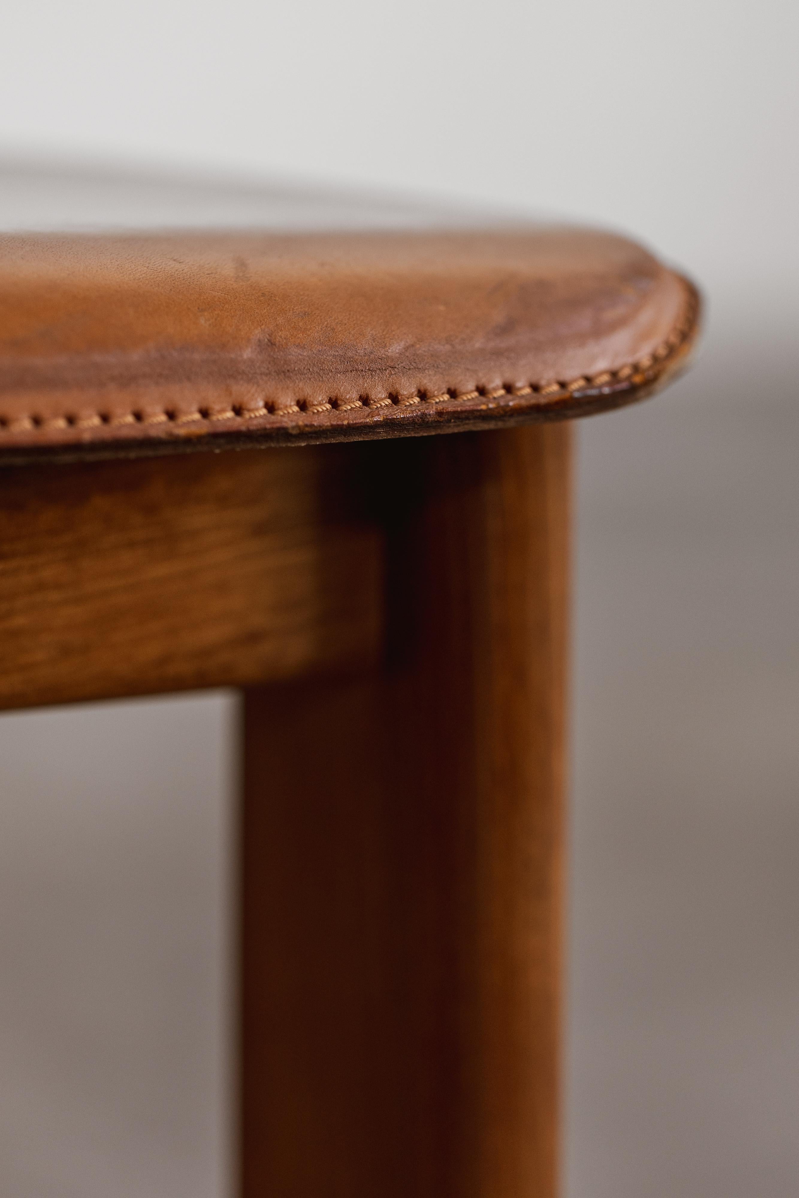 Esszimmerstühle von Pierre Cardin für Roche Bobois, cognacfarbenes Leder, 1970, 2er-Set im Angebot 2