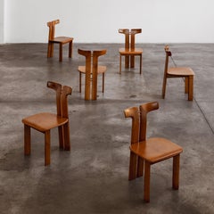 Pierre Cardin Dining Chairs for Roche Bobois, Cognac Leather, 1970, Set of 8